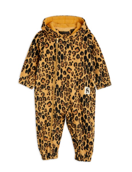 Mini Rodini Basic leopard fleece onesie