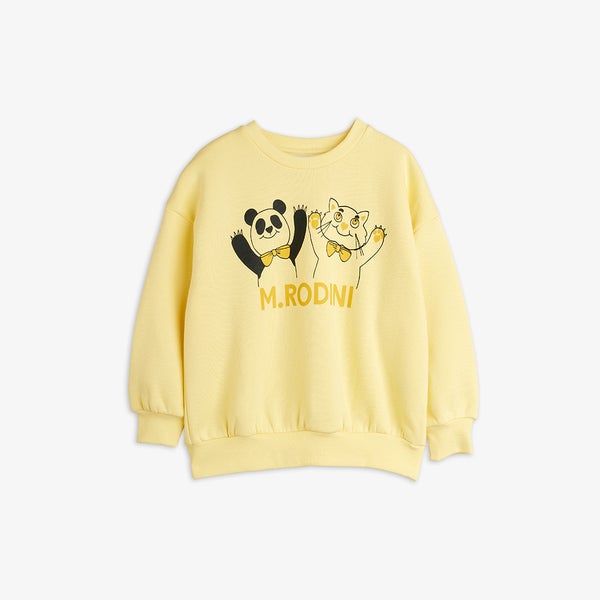 Mini Rodini Panda & cat sp sweatshirt Yellow