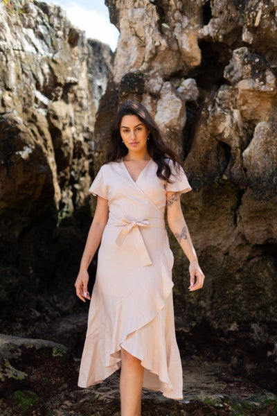 nakoa  Linen Annika Dress Sandshell