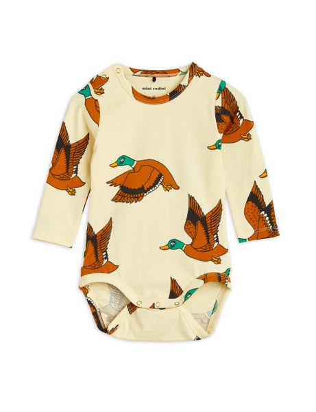 Mini Rodini Ducks aop ls body Yellow