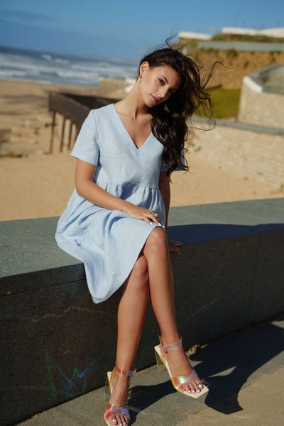 nakoa Layered Dress, Ske Blue