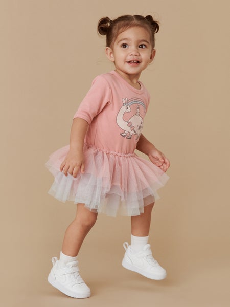 Huxbaby DINO RAINBOW LAYERED BALLET DRESS