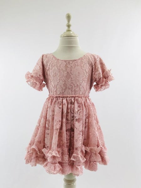 DOLLY by Le Petit Tom &reg; LACY FRILLY DRESS pink