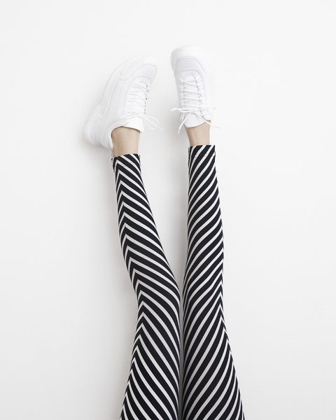 Papu STRIPE-leggingsit, Black/Sand, naisten