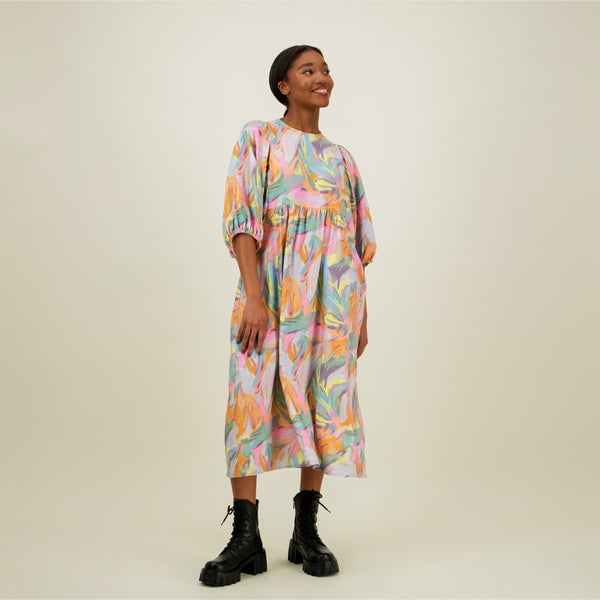Metsola  Utopy Volume Sleeve Midi Dress -Mekko