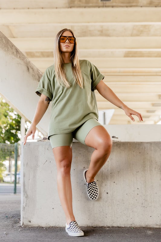 Beau Hudson   Rib Bike Shorts Sage - Women's